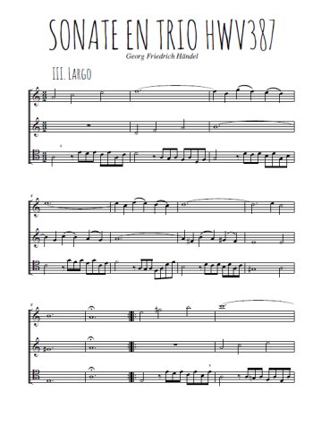 Téléchargez la partition de Sonate en trio Hwv387, 3. Largo